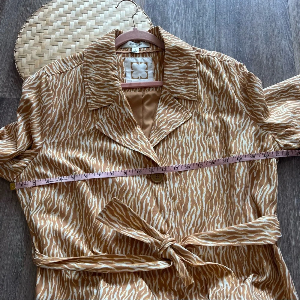 Liz Claiborne zebra tiger‎ printed trench coat NEW - Picture 4 of 6